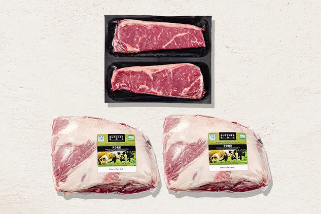 Buy 2 Boneless Pork Butt, Get Free New York Strips